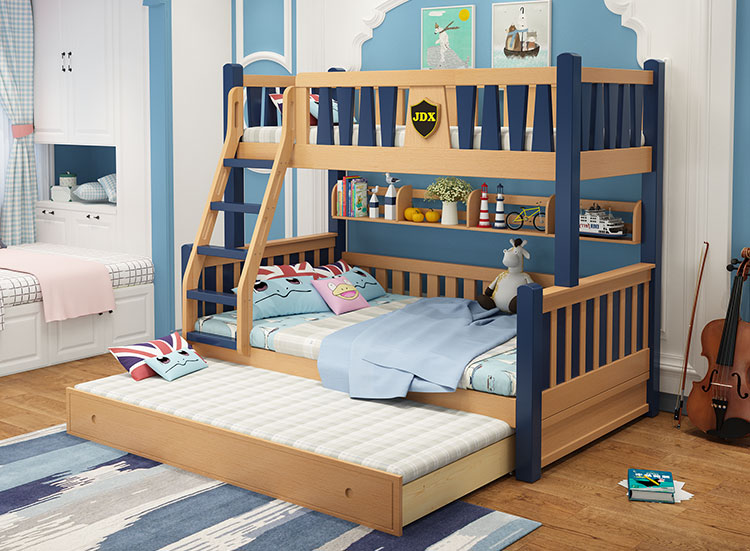 櫸木子母床爬梯款
